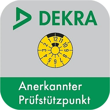 Logo: Dekra Anerkannter Prüfstützpunkt